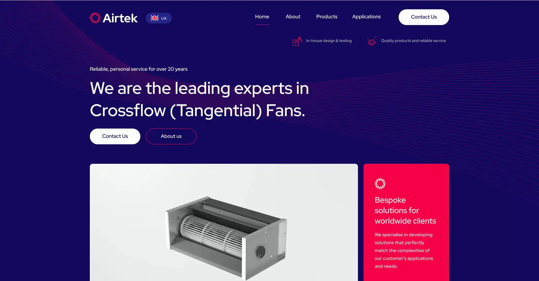 Rebrand, custom design & European expansion for a leading crossflow fan manufacturer