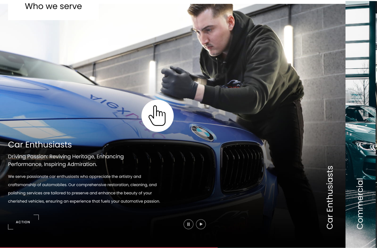 Interactive full screen audience type carousel